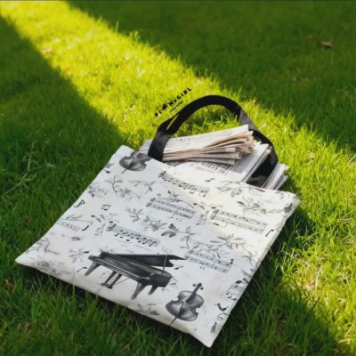 Music-Themed Fabric Bag