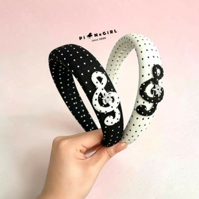 Treble Clef Polka Dot Padded Headband