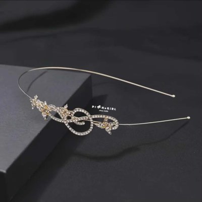Treble Clef Headband with Rhinestone Accents