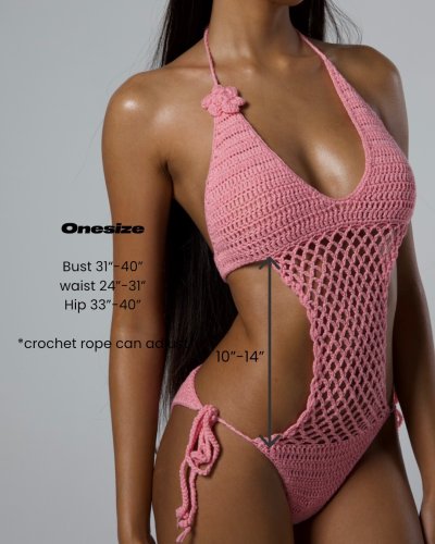 IDK PINKLADIES HANDCRAFT CROCHET ONEPIECE SET