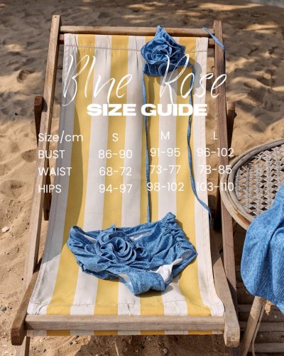 IDK BLUE ROSE 3-PIECES BIKINI SET