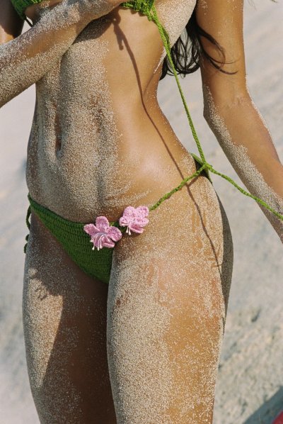 IDK GREEN PINK ACAI HANDCRAFT CROCHET BIKINI