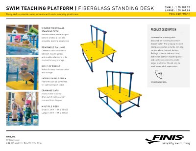 SWIM TEACHING PLATFORM 1.2M X 1.1M Fiberglass Standing Deck