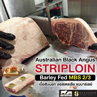 สเต๊กสันนอก ออสเตรเลีย บาร์เลย์เฟด 250 กรัม (Australian Striploin Barley MBS 3-4 250 g.)