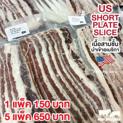 เนื้อสามชั้น อเมริกา (US Short Plate Sliced 200 g.)