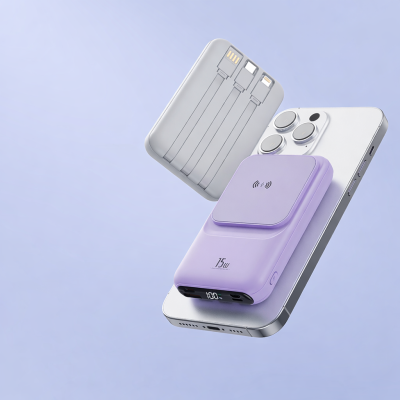 พาวเวอร์แบงค์ไร้สายแบบแม่เหล็ก ความจุ 10000mAh