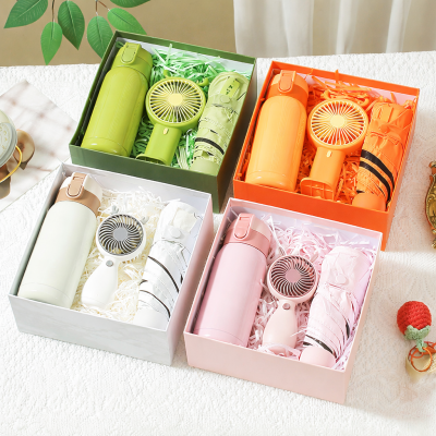 ชุดของขวัญ กระบอกน้ำ+ร่ม+พัดลม