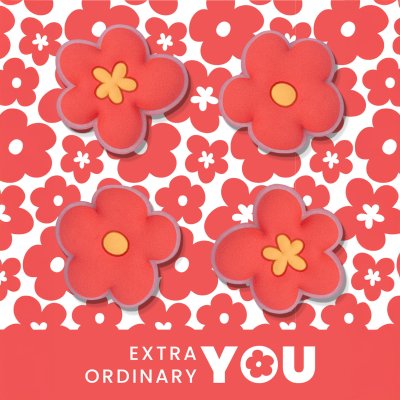 ตัวติดรองเท้า JIBBITZ FLOWER RED