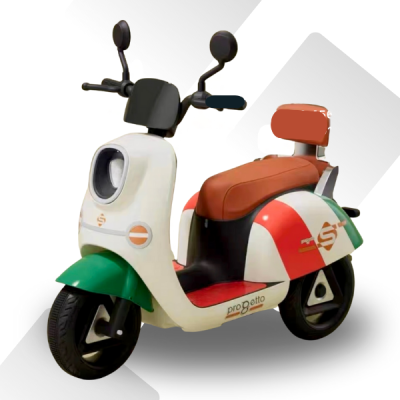 รถมอเตอร์ไฟฟ้าเด็กสกู้ปปี้*มีที่พิง*2มอเตอร์ เล่น usd mp3