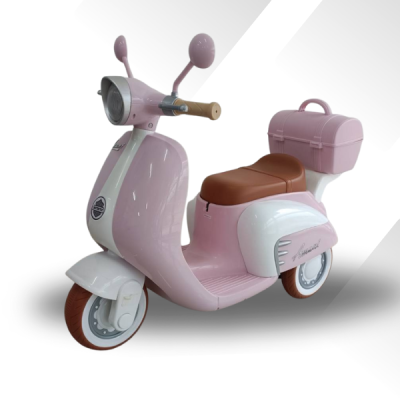 รถมอเตอร์ไฟฟ้าเด็กเวสป้ามินิ*มีกล่องเก็บของ*2มอเตอร์ มีusd mp3