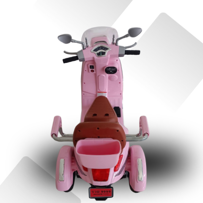 รถเด็กนั่งมอเตอร์ไชค์เวสป้า2ที่นั่งคันใหญ่ มีบูลทูธเสียงเพลง