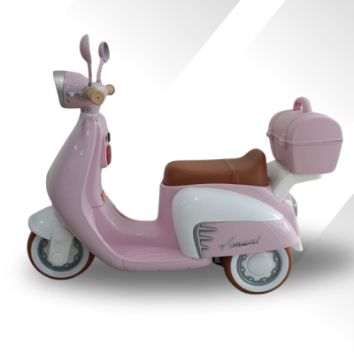 รถมอเตอร์ไฟฟ้าเด็กเวสป้ามินิ*มีกล่องเก็บของ*2มอเตอร์ มีusd mp3