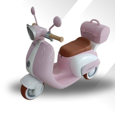 รถมอเตอร์ไฟฟ้าเด็กเวสป้ามินิ*มีกล่องเก็บของ*2มอเตอร์ มีusd mp3