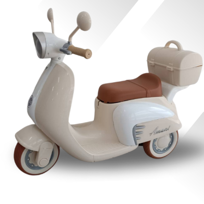 รถมอเตอร์ไฟฟ้าเด็กเวสป้ามินิ*มีกล่องเก็บของ*2มอเตอร์ มีusd mp3