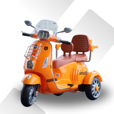 รถเด็กนั่งมอเตอร์ไชค์เวสป้า2ที่นั่งคันใหญ่ มีบูลทูธเสียงเพลง