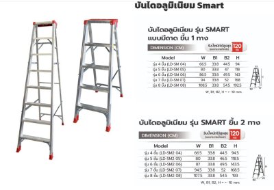 บันไดอลูมิเนียมทรง A รุ่น Smart (SANKI)