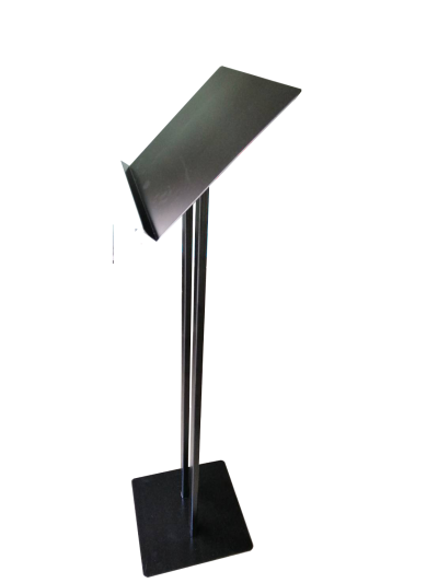 ป้ายเมนูสแตนด์ขนาด A3 แนวนอน ฐานสี่เหลี่ยม เสาเหลี่ยมคู่