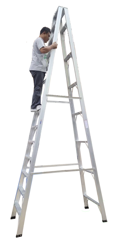 บันไดอลูมิเนียมทรง A ขึ้น-ลง 1 ทาง รุ่นขาใหญ่ (BARCO)