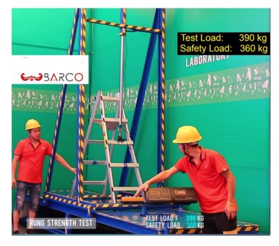 บันไดอลูมิเนียม A  พับเก็บ  ยี่ห้อ BARCO