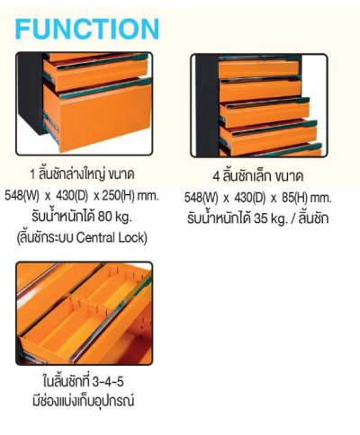 ตู้เก็บเครื่องมือช่าง 5 ลิ้นชัก MMD05S