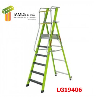 LG19406 บันไดไฟเบอร์กลาส ขนาด6ฟุต ไม่มีขาค้ำ (LITTLE GIANT)