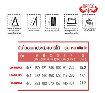 บันไดอเนกประสงค์ รุ่นหนาพิเศษ (LD-BRM) BARCO (คลิกดูขนาดอื่นๆ)