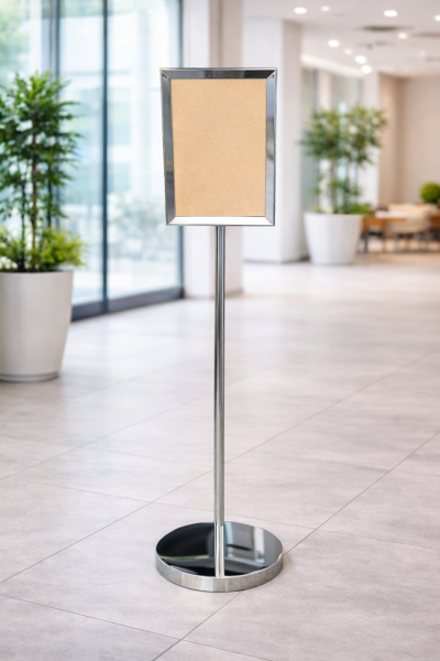 ป้ายโปสเตอร์สแตนเลส A3 แนวตั้ง