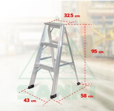 บันไดอลูมิเนียมทรง A ขึ้น-ลง 1 ทาง รุ่นซันซุย (SANKI)