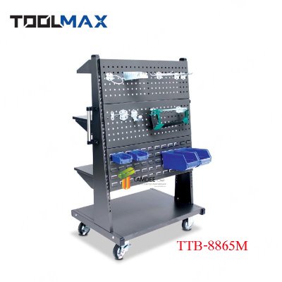 TTB-8865M โครงแผงแขวนแบบผสม พร้อมชั้นวาง 3 ชั้น ติดล้อ