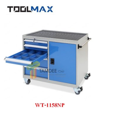 WT-1158NP ตู้เก็บเครื่องมือช่างเคลื่อนที่ 5 ลิ้นชัก + ตู้บานเปิด 2 ชั้น