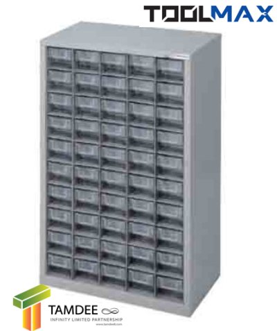 CB0510N ตู้ใส่กล่องอะไหล่แบ่งช่อง 50 ช่อง ตู้สีเทา กล่องใส