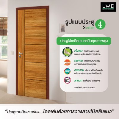 ประตู iDoor S4 Brazilian Teak ขนาด 3.5x80x200 ซม.
