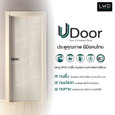 ประตู UDoor UPVC สี Tango ลาย S2 ขนาด 3.5x80x200 ซม.