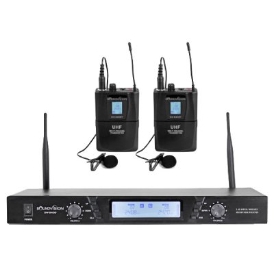 ไมโครโฟนไร้สายแบบหนีบปกเสื้อ(คู่) SOUNDVISION DW-240D/BT (LV)  Dual Wireless Set (Lavalier)