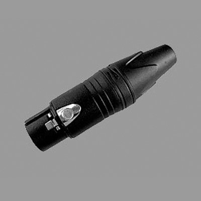 คอนเนคเตอร์ แจ๊ค XLR ตัวเมียชุบทอง 3 ขา ท้ายยาง สำหรับเข้าสาย LIDGE YM-001B