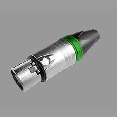 คอนเนคเตอร์แจ๊ค XLR ตัวเมีย 3 ขา ท้ายยาง สำหรับเข้าสาย (สีเขียว) LIDGE YM-001C (Green)