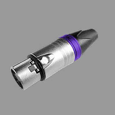 คอนเนคเตอร์แจ๊ค XLR ตัวเมีย 3 ขา ท้ายยาง สำหรับเข้าสาย (สีม่วง) LIDGE YM-001C (Purple)