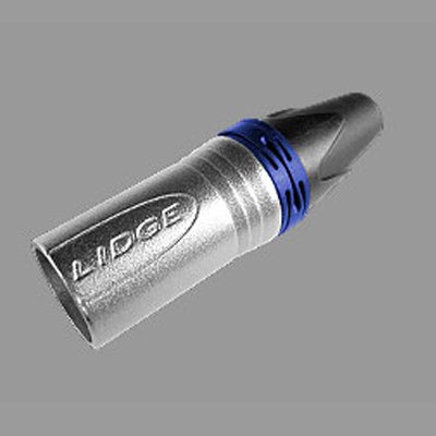 คอนเนคเตอร์แจ๊ค XLR ตัวผู้ 3 ขา ท้ายยาง สำหรับเข้าสาย (สีน้ำเงิน) LIDGE YM-002C (Blue)