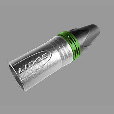 คอนเนคเตอร์แจ๊ค XLR ตัวผู้ 3 ขา ท้ายยาง สำหรับเข้าสาย (สีเขียว) LIDGE YM-002C (Green)