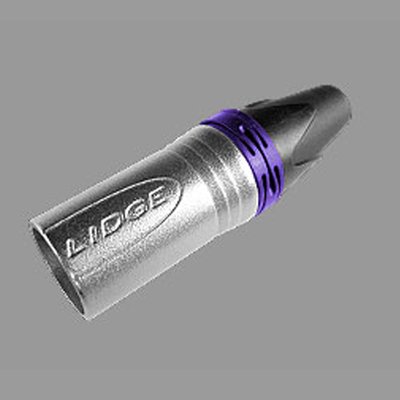 คอนเนคเตอร์แจ๊ค XLR ตัวผู้ 3 ขา ท้ายยาง สำหรับเข้าสาย (สีม่วง) LIDGE YM-002C (Purple)