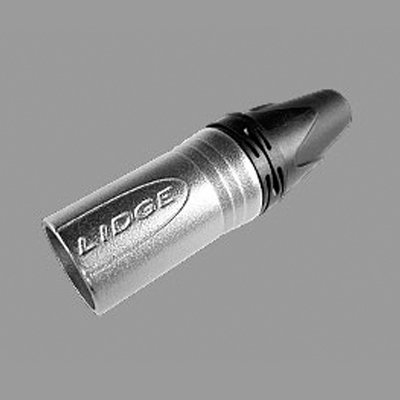 คอนเนคเตอร์ ปลั๊ก XLR ตัวผู้ชุบทอง 3 ขา ท้ายยาง สำหรับเข้าสาย LIDGE YM-002G