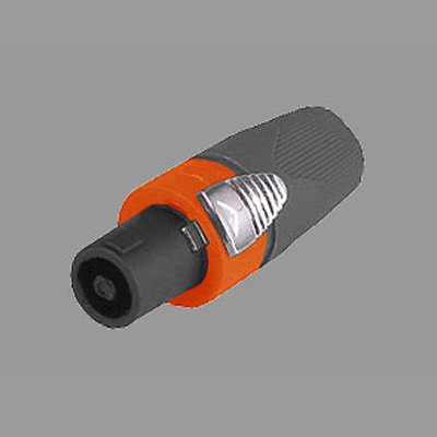 คอนเนคเตอร์ ปลั๊กสปีกคอน 4 ขา สำหรับเข้าสาย (สีส้ม) LIDGE YM-122A (Orange)