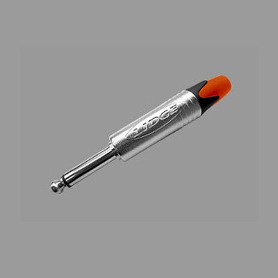 คอนเนคเตอร์ ปลั๊กโฟนโมโน 1/4" ท้ายยาง สำหรับเข้าสาย (สีส้ม) LIDGE YM-201P (Orange)
