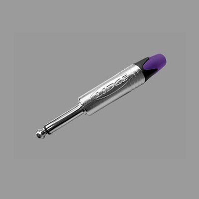 คอนเนคเตอร์ ปลั๊กโฟนโมโน 1/4" ท้ายยาง สำหรับเข้าสาย (สีม่วง) LIDGE YM-201P (Purple)
