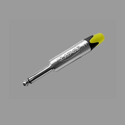 คอนเนคเตอร์ ปลั๊กโฟนโมโน 1/4" ท้ายยาง สำหรับเข้าสาย (สีเหลือง) LIDGE YM-201P (Yellow)