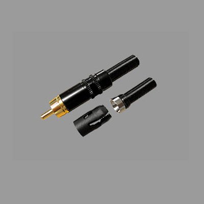 คอนเนคเตอร์ ปลั๊ก RCA สำหรับเข้าสายขนาด 5 มม./6 มม. (สีดำ) LIDGE YM-373B