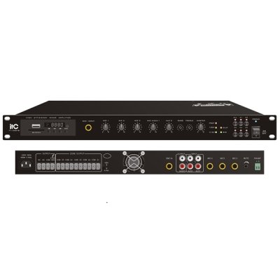 เครื่องขยายเสียง ITC T-120DTBมีกำลังขับ120วัตต์ที่มีฟังก์ชัน MP3/Tuner/Bluetooth