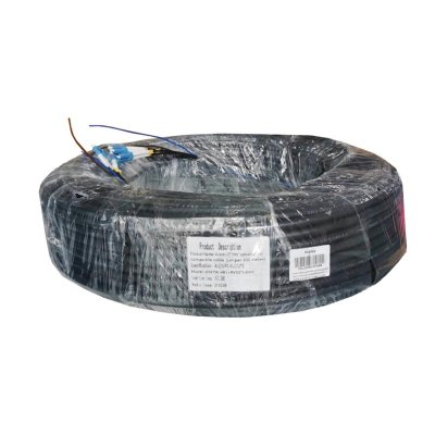 สายสำเร็จไฟเบอร์ออฟติกกลม Composit (ฉนวนกันกระรอก) LC/UPC-LC/UPC 4 Core + สายไฟ (2*1.0 sqm) 200M