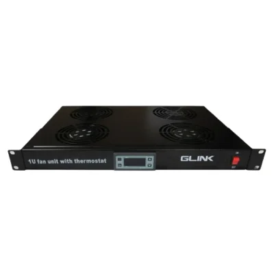 พัดลมระบายอากาศ พร้อมเทอร์โมสตัท สำหรับตู้แร็ค ขนาด 1U แบบถาด 4 WAYS GLINK รุ่น GCA-05
