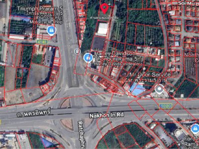 เช่าทีดินถม ใกล้วงเวียนพระราม5 นครอินทร์ เนื้อที่ 388 ตร.ว.